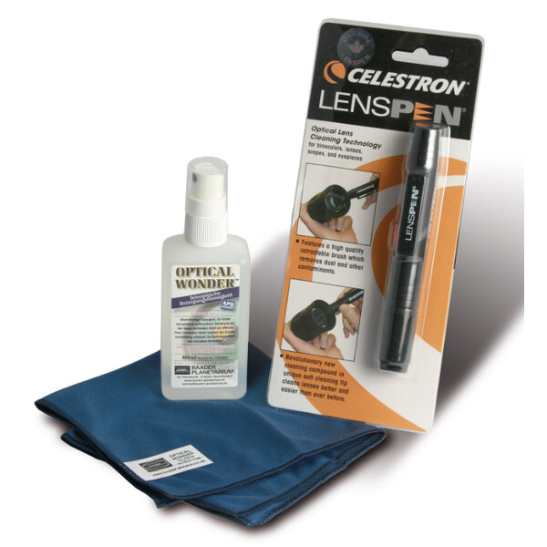 Baader Liquide de nettoyage optique Optical Wonder 100 ml avec chiffon et LensPen