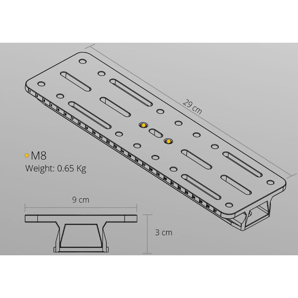William Optics Queue d'aronde mâle Vixen-Style 290 mm