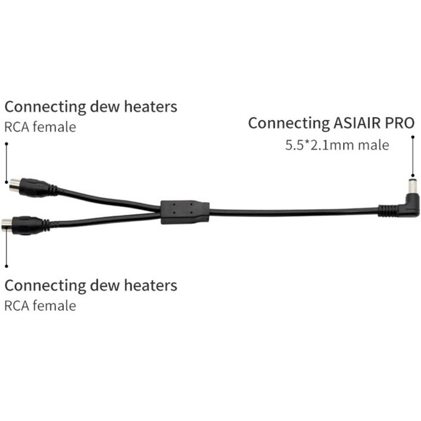 ZWO Câble DC Y Split (fiche creuse sur Cinch)