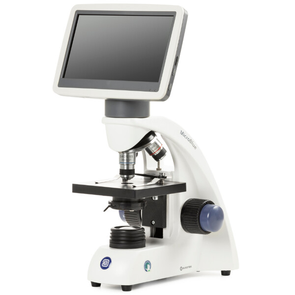 Microscope Euromex MicroBlue, MB.1001-LCD, 5.6 inch LCD Bildschirm, Achr. 4/10/S40x Objektive, DIN 35mm perf., 40x - 400x, LED, 1W, einfacher Objekttisch
