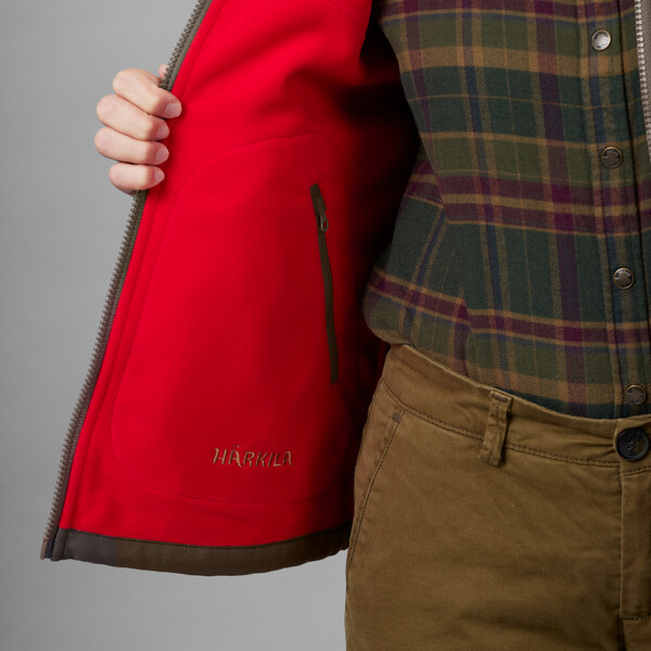 Härkila Kamko, veste polaire femme, marron/rouge, taille S