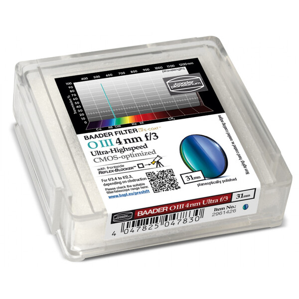 Filtre Baader OIII CMOS f/3 Ultra-Highspeed-Filter 31mm