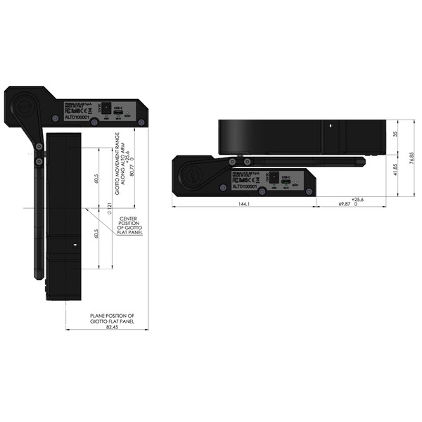 Masque Flatfield PrimaLuceLab GIOTTO 120 avec couvercle télescopique ALTO