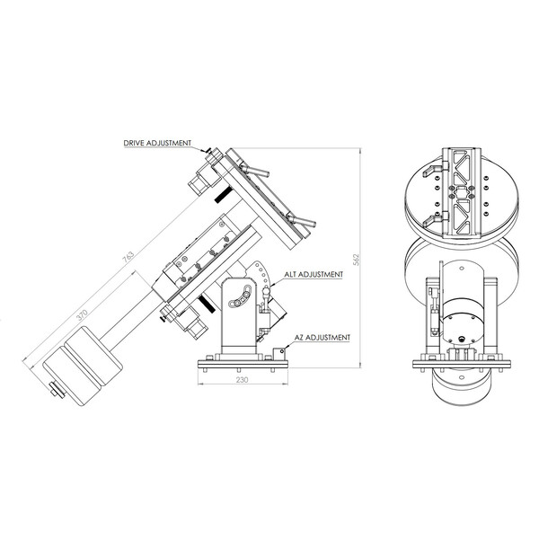 Monture JTW Trident Base Direct Friction Drive P75