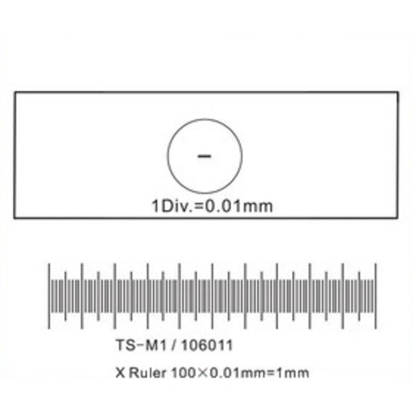ToupTek Micromètre-objet, Lignes (X) 1mm/100 Div.x0.01mm