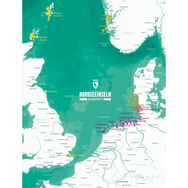 Marmota Maps Quatuor d'îles de la mer du Nord
