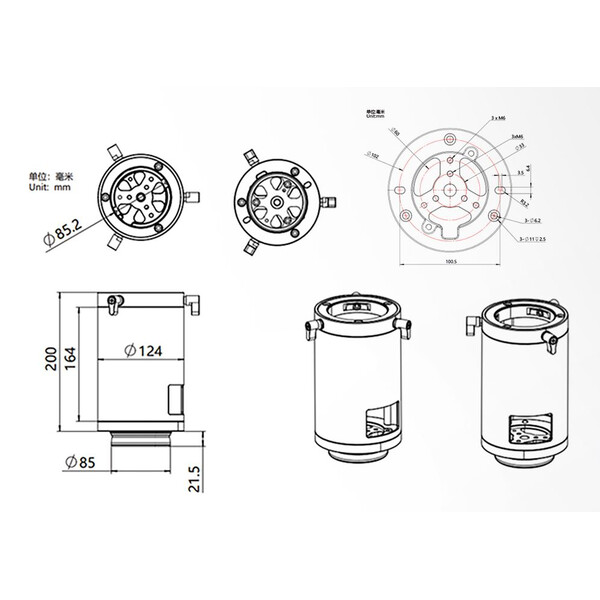 ZWO Extension de colonne PE200