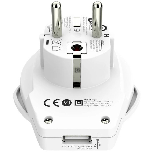 Alimentation électrique Skross Adaptateur de voyage World to Europe USB 1.0