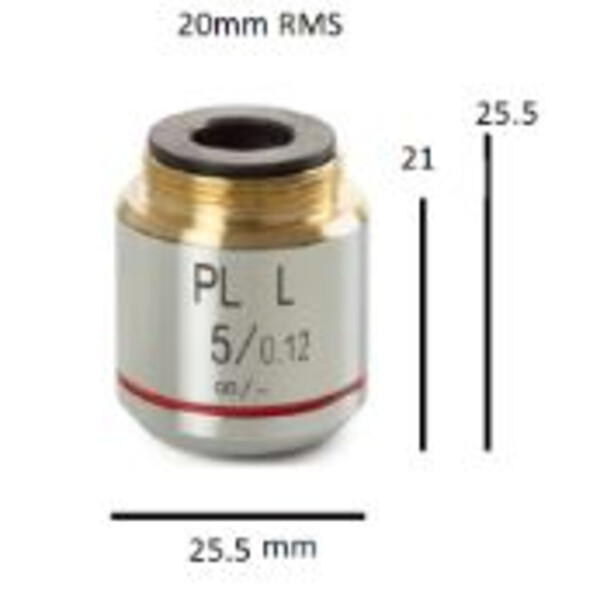 Objectif Euromex Objektiv BS.8105, Plan PL 5x/0.12, w.d. 26.1 mm, infinity (bScope)