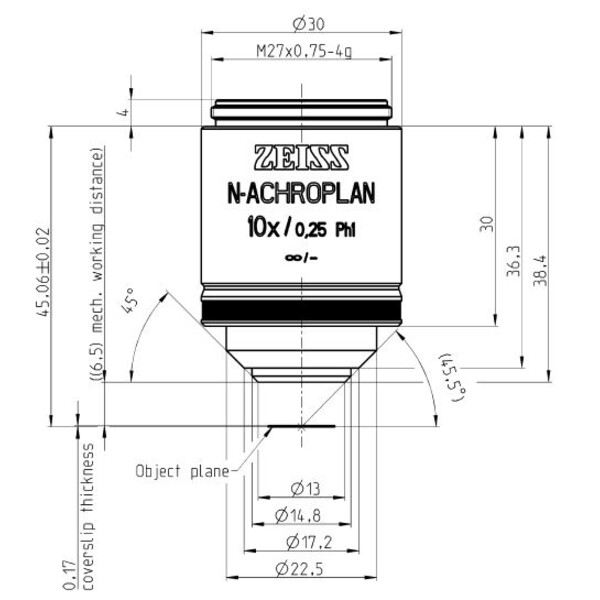 ZEISS Objectif N-Achroplan 10x/0,25 Ph1 M27