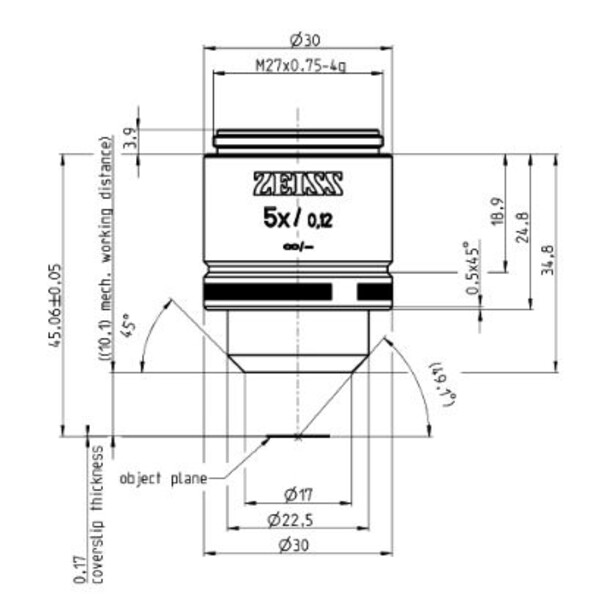 Objectif ZEISS Plan A 5x/0,12 M27