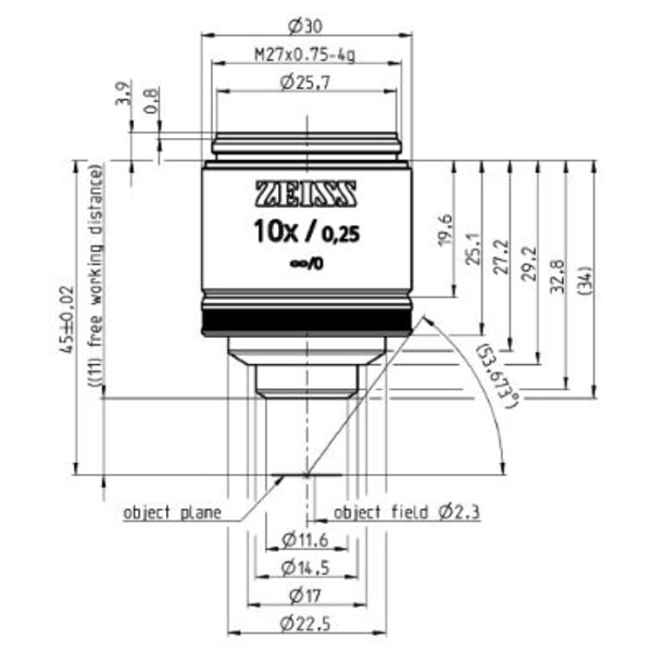 ZEISS Objectif EC Epiplan 10x/0,25 M27