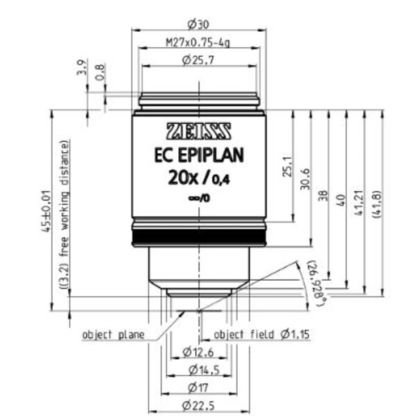 ZEISS Objectif EC Epiplan 20x/0,4 M27