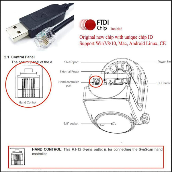 Ikarus Technologies Câble USB pour monture (AZ-GTi)