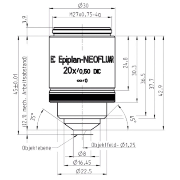 Objectif ZEISS Objektiv EC Epiplan-Neofluar, DIC,  20x/0,50 wd=2,1