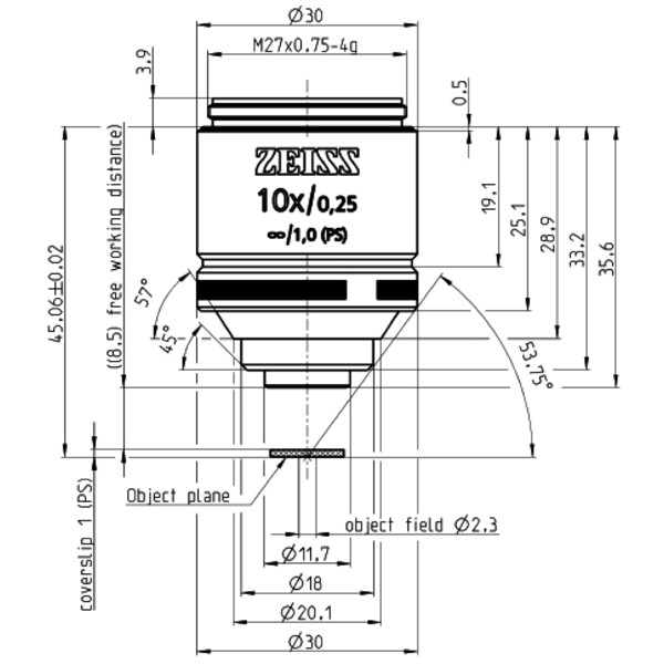 ZEISS Objectif LD plan 10x/0,25 wd=8,5mm