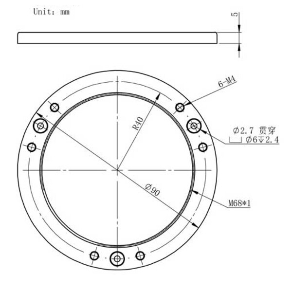 ZWO Bride d'inclinaison M68