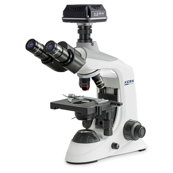Kern Microscopes numériques, OBE 124C825, HF, numérique, 1,25 Condenseur d'Abbe, fixe, USB 2.0, 40-400x, Dl, 3W LED, DIN, 5,1 MP
