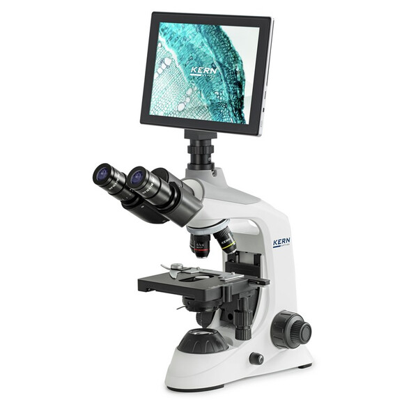 Microscope Kern Kit de microscopie numérique, OBE 124T241, HF, numérique, condenseur d'Abbe 1,25, fixe, USB 2.0, 40-400x, Dl, 3W LED, 5 MP, Tablet