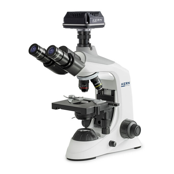 Kern Microscopes numériques, OBE 134C825, HF, numérique, condenseur d'Abbe 1,25, fixe, USB 2.0, 40x-1000x, DIN, Dl, 3W LED, 5,1 MP