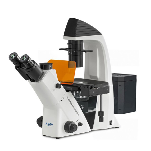 Kern OCM 166, FL, PH, trino, inversé, condenseur Abbe N.A. 0,3 fixe, 10x-40x, 30 W LED, Al, 100 W HBO, Dl
