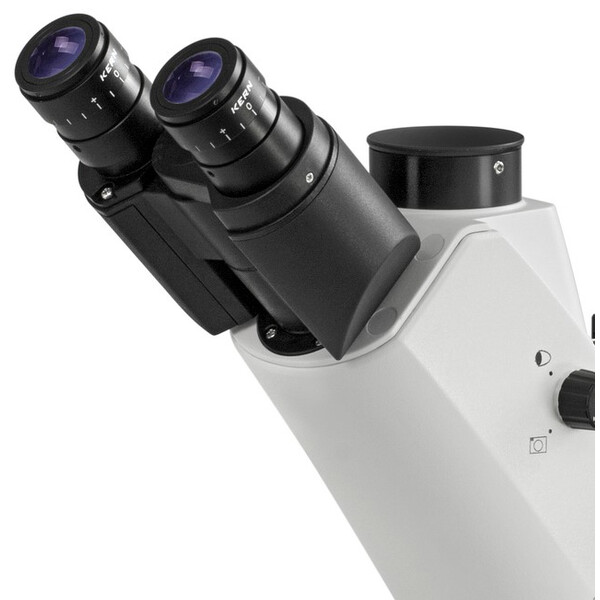 Microscope inversé Kern OCM 167, FL, PH, trino, Abbe-N.A.-0,3-Condenseur fixe, 10x-40x, Al, Dl, 5W LED