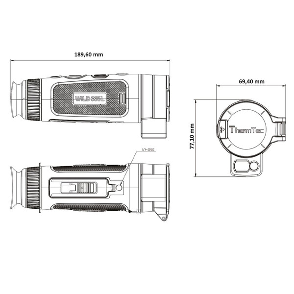 Caméra à imagerie thermique ThermTec Wild 335L Laser Rangefinder