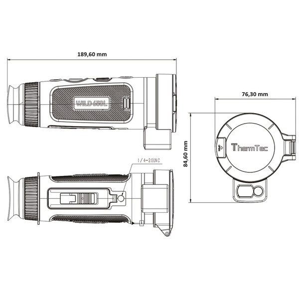 Caméra à imagerie thermique ThermTec Wild 650L Laser Rangefinder