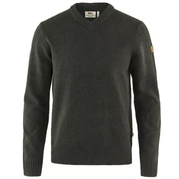 Fjällräven Pull à col en V Övik M, 633 Dark Olive, taille S