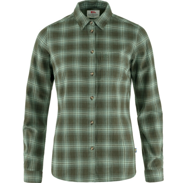 Fjällräven Chemise en flanelle Övik W, 662-614 Deep Forest-Patina Green, M