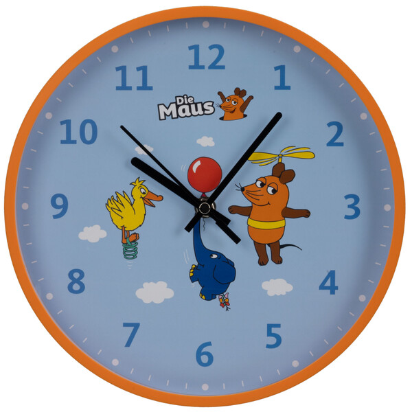 DieMaus Horloge murale pour enfants, bleue