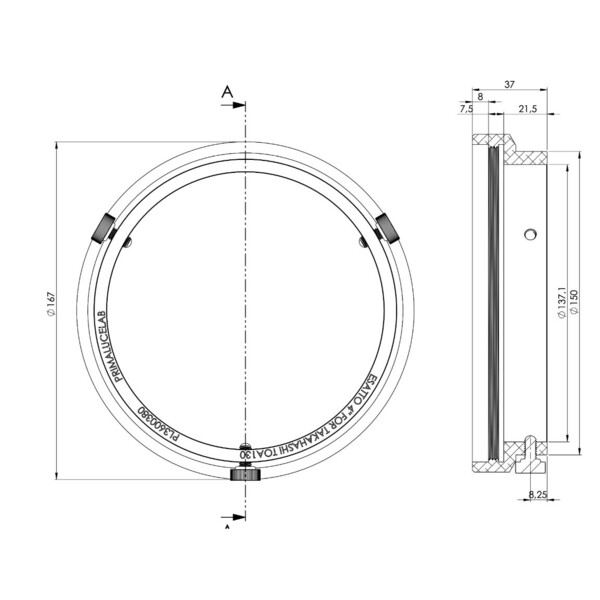 PrimaLuceLab Adaptateur ESATTO 4" pour Takahashi TOA130