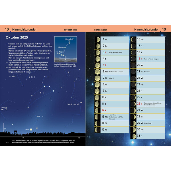 Almanach Kosmos Verlag L'année céleste 2025