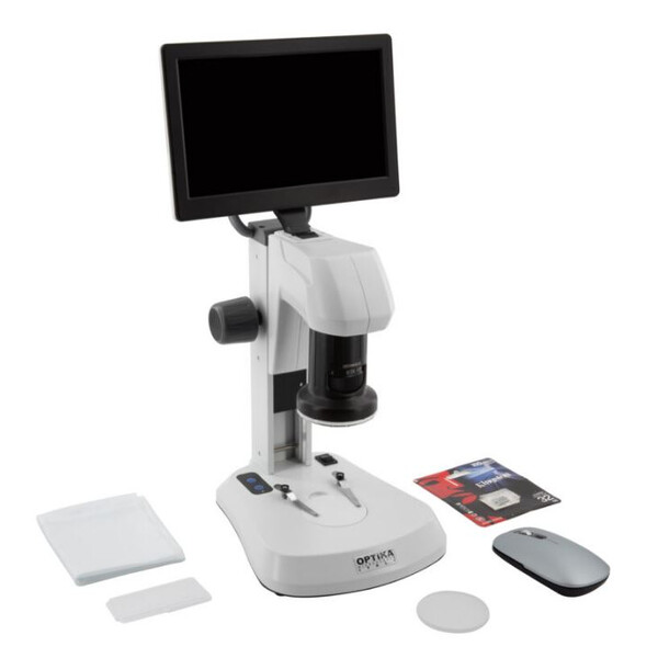 Optika , Microscope, SFX-85V, Zoom numérique, moniteur 9", 8x-54x, LED, lumière incidente et transmise