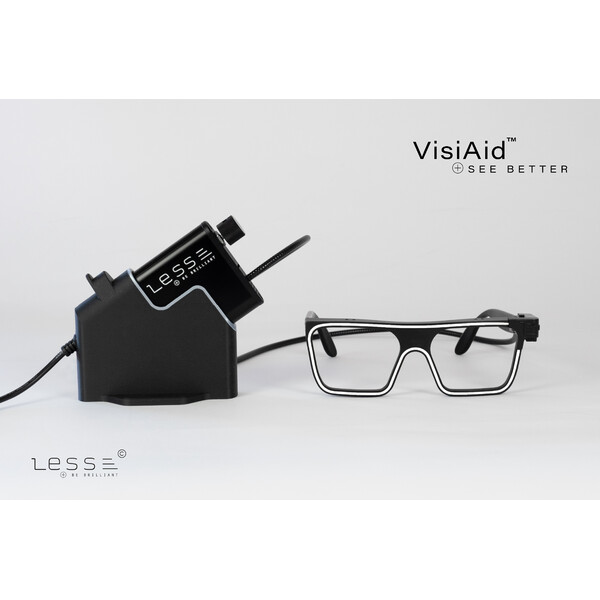 Loupe LESS VisiAid, Lunettes Lumineuses, Kit Complet, Poste Fixe