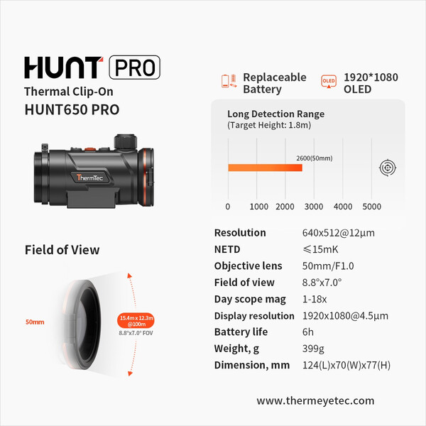 Caméra à imagerie thermique ThermTec Hunt 650 PRO