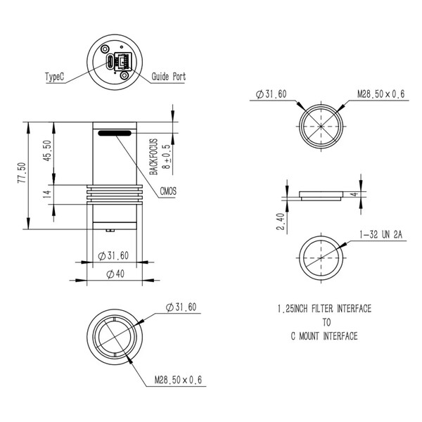 Caméra QHY 5III585M Mono
