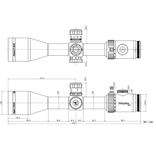 Lunette de tir DDoptics Nighteagle NFX V6 5-30x56