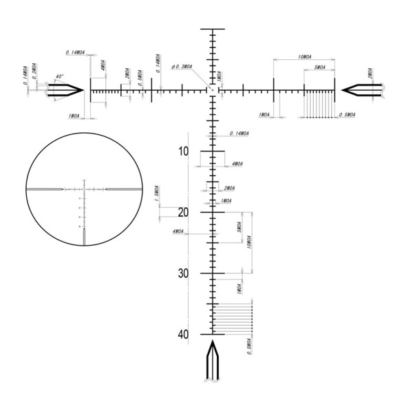 Lunette de tir DDoptics DDMP V10 4-40x50 tacA MOA