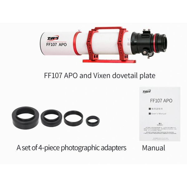 Lunette apochromatique ZWO AP 107/749 FF107