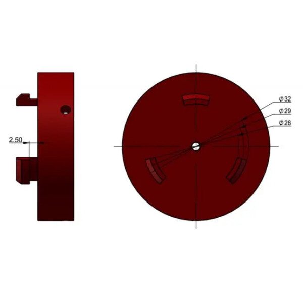 QHY adapter de montage PoleMaster Vixen SXD, SXW, SX2, SXD2