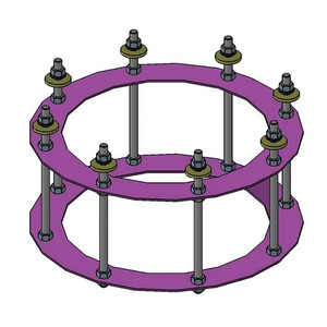 euro EMC Ensemble d'ancrage 2 pour pied colonne d'observatoire P200 avec 140 cm de hauteur totale