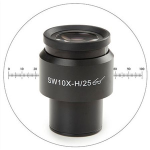 Euromex Oculaire 10x/25 mm SWF, micromètre, Ø 30 mm, DX.6010-M (Delphi-X)