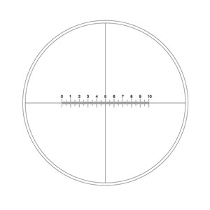 Motic Réticule avec échelle (10 mm en 100 parties) et réticule (Ø 19 mm)