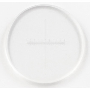 Plaque micrométrique Motic Grille 100/10 mm, réticule en croix, Ø21 mm (RedLine200)