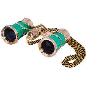 Jumelles de théâtre Levenhuk Broadway 3x25 vert avec chaîne et lampe LED