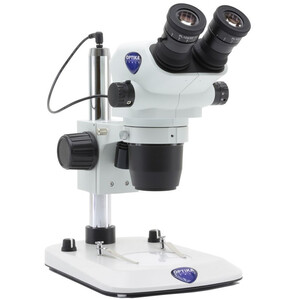 Microscope stéréo zoom Optika SZO-3, bino, 6.7-45x, Säulenstativ, Auf-, Durchlicht