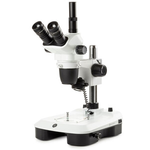 Microscope stéréo zoom Euromex NZ.1703-M, 6.5-55x, Säule,  Auf-u. Durchlicht, trino, Spiegel f. Dunkelfeld, Embryologie