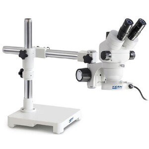 Microscope stéréo zoom Kern OZM 903, trino, 7x-45x, HSWF10x23mm, Stativ, Einarm (430 mm x 385 mm) m. Tischplatte, Ringlicht LED 4.5 W
