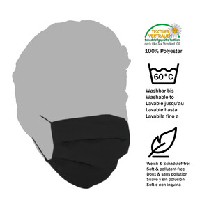 Masketo Masque en polyester, noir, pour enfants, 5 pièces
